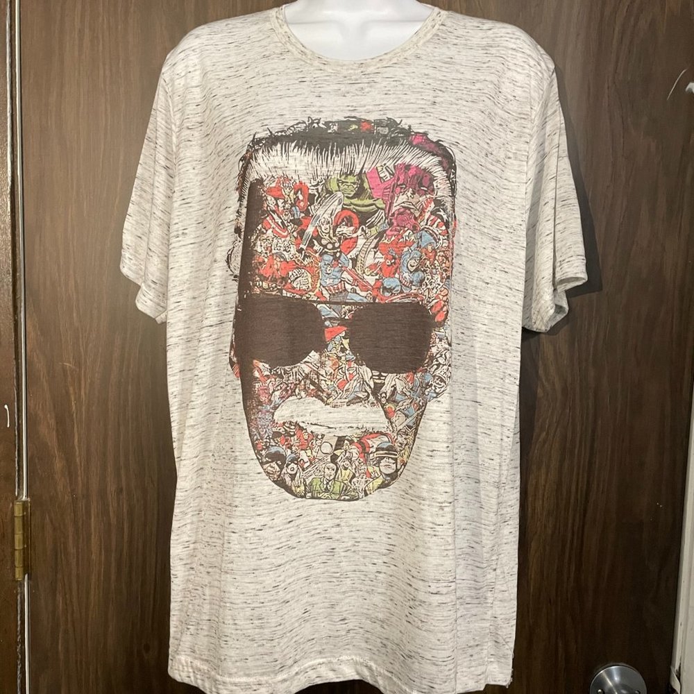 Marvel Characters Stan Lee T-Shirt Super Soft Heather Gray Tee Bella + Canvas